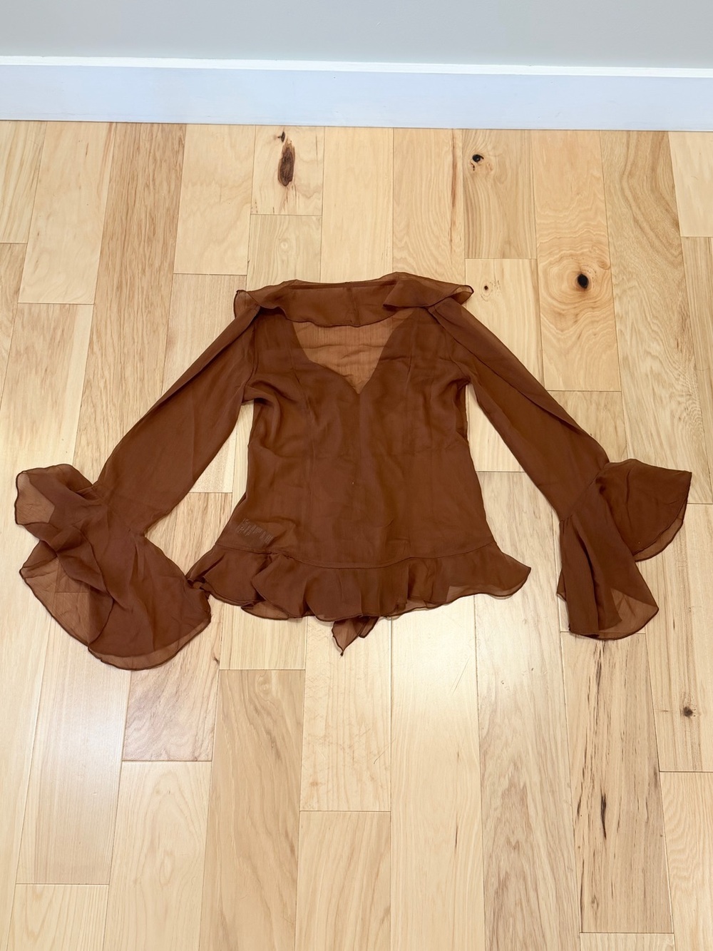 Free People Women’s Bali Tulula Chiffon Top Blouse - Picture 3 of 5